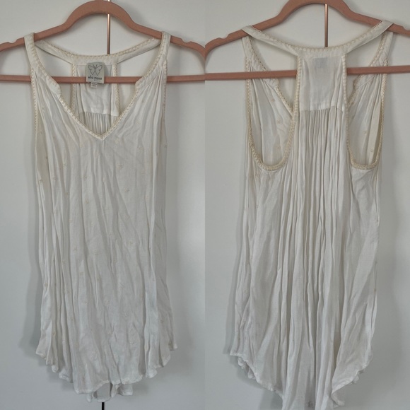 Ella moss split v neck embroidered boho tank - Picture 3 of 3